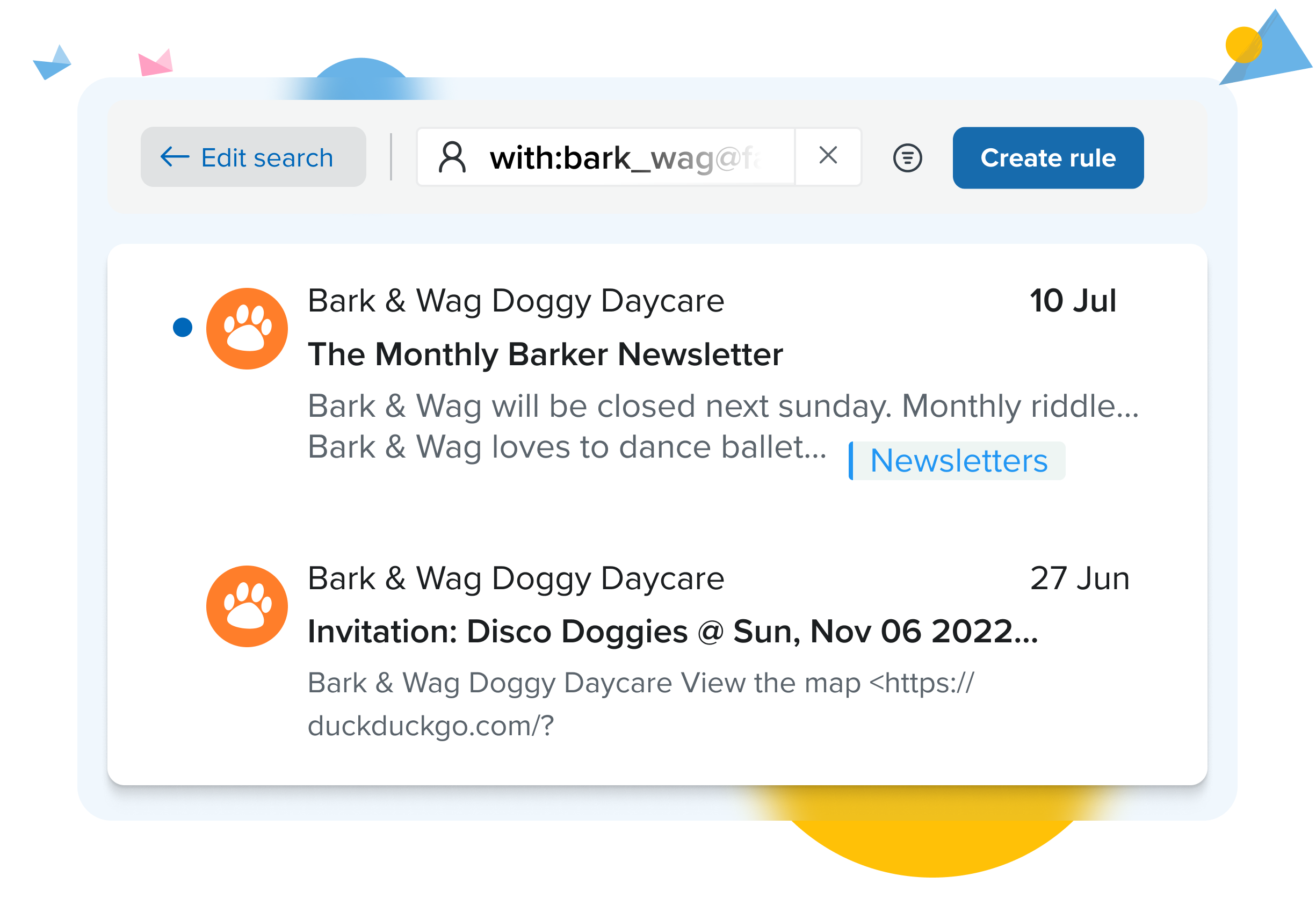 A decorative image showing examples of email addresses with custom domains, including: you@yourcompany.com, ed@yourcompany.com, hannah@yourcompany.com, sales@yourcompany.com